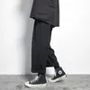 LAPPSTER hommes mode coréenne sarouel jambe large Joggers hommes noir lâche pantalons de survêtement japon Style pantalon droit pantalon 220311