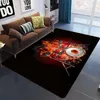 Music Living room 3D printed carpet Guitar drum rug for kids room abstract flame carpet bedroom living room anti-slip floor mat 210301