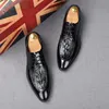 Fashion Classic Pointed Toe Mens Pleated Dress Leather Shoes Luxury Slip On Black Flats Office wedding party Formal Loafers H6