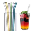 Pailles en verre colorées, Tube en verre réutilisable, écologique avec brosse de nettoyage, fournitures pour cadeaux de fête