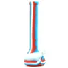 water smoking pipe beaker bong silicone hose joint with glass bowl oil rig bongs pipes height 13.6"