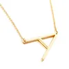 Pendant Necklaces Fashion Women Gold Titanium Steel 26 Letter Necklace Short Clavicle Link Chain Jewelry For A Gift