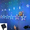 Dekoracje świąteczne Rok 2022 Ozdoby Star Curtain Solar Led Lights do Wystrój Domu Xmas Garland Noel Navidad