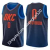 Maillots de basket-ball pour hommes 2021 imprimés Russell 0 Westbrook Paul 13 George Blanc Noir Bleu Orange Gris Bonne qualité College imprimé