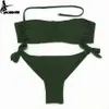 Eonar Bikini Solidne Kobiety Swimsuit Brazylijski Cut Bottom Set Push Up Swimwear Femme Kostiumy kąpielowe Sport Beach Nosić 210630