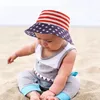 Fashion Street American Flag Fisherman Hat Bomull Sommar Bucket Cap Baby Män Kvinnor Solskyddsmedel Solhattar