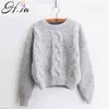 H.SA Dames Sweaters Warm Pullover en Jumpers Crewneck Mohair Pullover Twist Pull Jumpers Herfst Gebreide Sweaters Kerstmis 210714