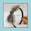 Hair Jewelry Jewelrydesigner Headbands Mesh With Diamond Version Toothed Anti-Slip Bow Headband Female Drop Delivery 2021 Zminu