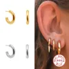 Stud ROXI Petit tube rond brillant Boucles d'oreilles pour femmes Bijoux Piercing inhabituel 925 Boucles d'oreilles en argent sterling Pendientes