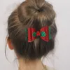 15834 Noel Çocuk Ilmek Barrette Kızlar Yay Saç Klip Glitter Saç Süs Kırmızı Beadwear Çocuk Barrettes