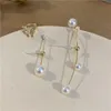 Stud Fashion Pearl -oorbellen Temperament Wedding Crystal Butterfly Ear Cuff Asymmetric Clip Sieraden