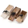 Silicone surpresa aranha caixa de madeira engraçado brincadeira brincadeira animal brinquedos terror complicado brinquedo fit decorações de casa nova chegada