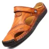 Sandalias de verano para hombre Mocasines de cuero genuino Zapatos suaves Zapatillas de playa Bohemia