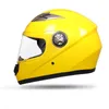 capacete de motocicleta de rosto cheio amarelo