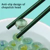 Güzel Hediye Sivri Yemek Çubukları DIY El Yapımı Çin Tarzı 1 Pair Saf Renk Kullanımlık Kaymaz Mutfak Gadgets Sofra