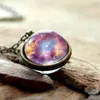 2021 Hot Selling Droppshiping Double-sided Glass Ball Pendant Gem Universe The Milky Way Star Chain Necklace Jewelry Gifts DHL fast ship