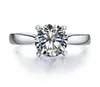 Solid Platinum PT950 2CT Moissanite Diamond Engagement Ring D Color VVS1 Test Natural With Certificate Brilliant Forever