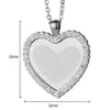 Sublimation Couple Necklace Favor Blank DIY Diamond Necklaces Heart-shaped Jewelry Pendant Romantic Valentine's Day Gift