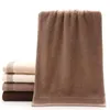 1pcs 100% Cotton Bath Towel Thick 70x140cm Solid Color Jacquard Sheared Beach Face Towels Quick Dry Home Bathroom Towel 210611