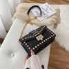 2021 Luxury Diamond-Studded Ladies One-Shoulder Messenger Bag Korean Fashion High Quality Chain Strap Small Square Girl Cross Body