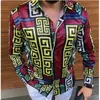 Vintage Blouse Long Sleeve Men Shirt Plus Size Print Top Camiseta 3XL Men's Casual Shirts