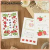 Yer işareti 30pcs / Pack Cartoon Strawberry Meyve Kağıt Kartpostallar Sevimli Tebrik Hediyeleri Kart Mesaj Etiketi Kawaii İş Daveti