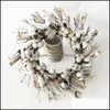 Fournitures de fête de fête Maison Jardin Décoratif Fleurs Couronnes Guirlande Creative Coton À La Main De Noël Suspendus Décor De Noël Drop Delivery 2