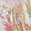 Zevity女性ヴィンテージoネックレースアッププリントカジュアルルースドレスシックな女性3四半期袖vestidosパーティードレスDS4164 210603