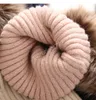 Зимняя детская шапка Pompom вязание шляпы Baby Beanie младенческий болот меховой мяч детская кепка для девочек шапочки малыша аксессуары малышей