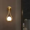 Wandlampen Nordic Black Golden Light LED Metal Glas Lampenkap Slaapkamer Bedside Restaurant Aisle Sconce Moderne Badkamer Binnenverlichting