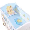 5 Pcs/set Baby Bedding Set Newborns Cradle Crib Bumper Cartoon Animated 100% Cot Infant Bed Protector Cotton Washable