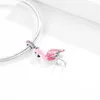 925 Sterling Silver Charms akcesoria do koralików Flamingo charm wisiorki Fit oryginalne srebrne wisiorki 925 bransoletki DIY tworzenia biżuterii Q0531