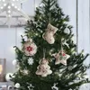 Christmas Linen Pendant Tree Printed Small Strap OrnamentFivepointed Star Socks Ball Mall Decoration Cloth Embellishment Exquisi6064523