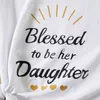 Summer Letter Print White Cotton T-shirts for Mommy and Me 210528