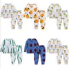 Дети Pajamas устанавливает фрукты напечатанные мальчики мальчики пижамы младенческие девушки с длинным рукавом малыша ночная одежда детская одежда 5 дизайнов dw4616