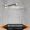 Rozin Spazzolati Golden Rainfall Shower Gorde Bagno 8/10/12 "Top doccia in stile Ultratino con braccio doccia montato a parete 200925