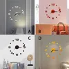 Wandklokken 2021 RELOJ DE PARED KLOK 3D DIY Romeinse nummers Acryl Mirror Sticker Home Decor Mural Decals Saat 661GZ10