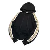 G + 3M reflektierender Gurtband-Pullover mit Kapuze, lockeren Raglanärmeln und Kopftaschen für Männer und Frauen