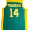 NikivipカスタムレトロJonas Valanciunas＃14 Lithuania LietuvaチームバスケットボールジャージーステッチグリーンサイズS-4XL NAME番号トップ品質ジャージ