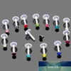 14Pcs/lot Bioplast Flexible Labret Lip Ring Ear Helix Tragus Cartilage Studs Piercing Mixed Color Body Piercing Jewelry 16G Factory price expert design Quality
