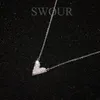 Pendant Necklaces SWOUR Fashion Jewelry White Gold Color Cubic Zircon CZ Wedding Gift V Shape Chain Necklace S3135270204