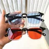Gafas de sol cuadradas azules de Color caramelo de una pieza para mujer 2021, gafas de sol negras de diseñador de lujo para mujer, gafas de sol grandes para mujer, 20 piezas a granel, envío rápido