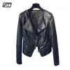 Fitaylor Spring Autumn Ladies Motelcycle Leather Jackets女性ターンダウンカラージッパースリムブラックモトバイカージャケット女性210916