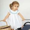 Baby Girls Hand Made Smocking Sukienka Dla Dzieci Haft Frocks Toddler Boutique Princess Dresses Girl Hiszpański Odzież 210303