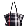 Evening Bags Large Capacity Cotton Fabric Plaid Casual Tote For Women Fashion Shoulder Bag Handbags Designer Bolsos Sac
