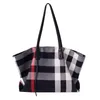 Evening Bags Large Capacity Cotton Fabric Plaid Casual Tote For Women Fashion Shoulder Bag Handbags Designer Bolsos Sac260z