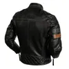 メンズレザーフェイク2022黒い本物のジャケットメンズスタンドカラーオートバイスタイルプラスサイズ5xlナチュラルカウハイド秋のスリムフィットバイカーコート