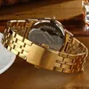男性トップブランドの高級ゴールデンウォッチメンズ防水クォーツステンレス鋼メンズ腕時計ボックスRelogio Masculino x0625