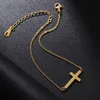 Fußkettchen Edelstahl Fußkettchen Armband für Frauen Kreuz Mode Knöchel Fuß Schmuck Beinkette an Geschenken