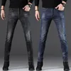 Männer Jeans Tide Marke Blau Schwarz Männer Frühling Herbst Slim Fit Jean Hosen Zerkratzt Smart Casual Wear Elastische